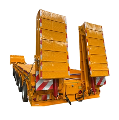 CIMC Heavy 6 Axle Low Bed Semi-Trailer Bahan Baja Truk Trailer dengan Kinerja