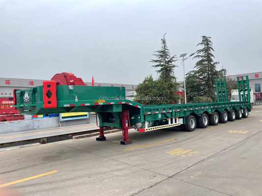 CIMC 2-sumbu 3-sumbu 4-sumbu 5-sumbu 6-sumbu 100 Ton Container Transport Truck Semi Flatbed Trailer
