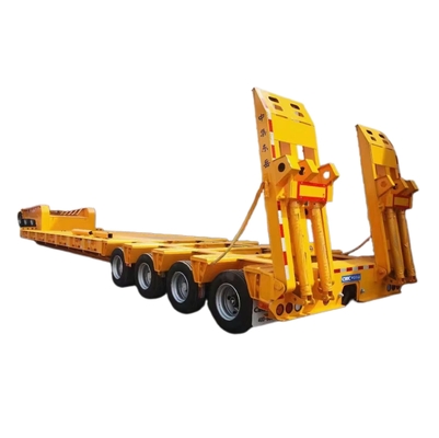 Suspensi udara 100 Ton Container Transport Truck Semi flatbed Trailer dengan bodi baja
