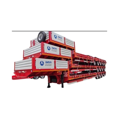 Elektroforesis KTL Powder Coating 100T Low Bed Semi-Trailer untuk Pengangkutan Excavator