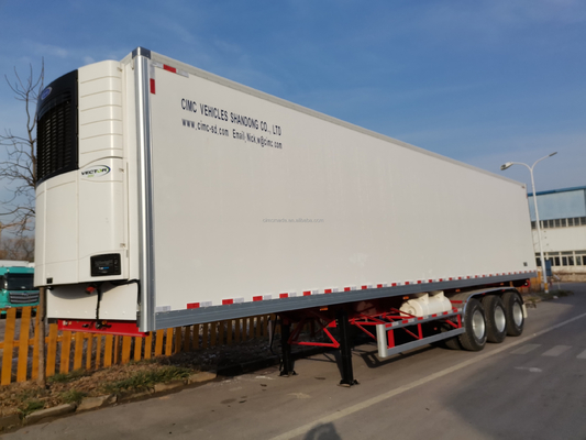 Suspensi Mekanis CIMC 3-eksis Cold Chain Frozen Refrigerated Trailer
