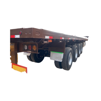 S 4-Axis Flatbed Semi-Trailer Maksimum Beban 20001-25000 kg dan CIMC Standar Leg Support