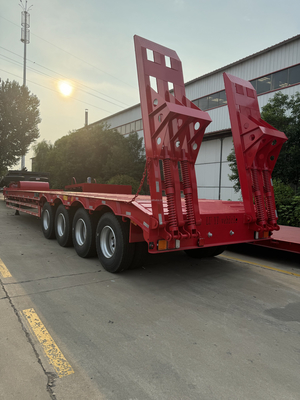 CIMC Pabrik Outlet Semi Trailer Kondisi Baru Baja Bahan Low Bed 60 Container Semi-Trailer