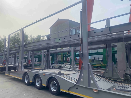 CIMC Biaya Efektif 2/3 Axle 8-9 Flatbed Carrier Trailer Double Deck Car Carrier Trailer