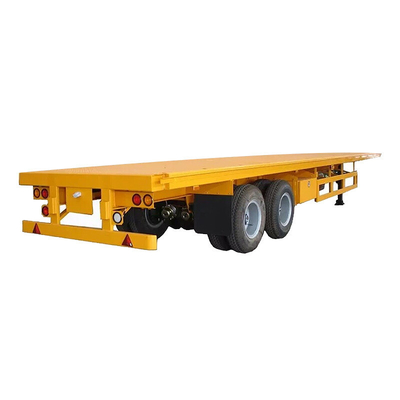 CIMC 2 Axle 30T kekuatan tinggi baja paduan rendah Q345 udara atau suspensi mekanis 20ft Flatbed Container Semi Truck Trailer