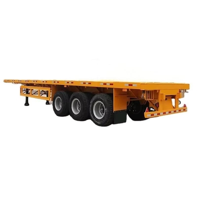 Disesuaikan 1240*2480*1600mm 3 poros 60T membawa 20ft\40ft kontainer kantong semen dan jenis lain bulk kargo Flatbed trailer