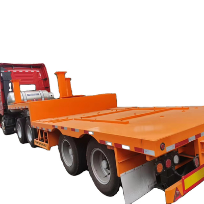 CIMC 40/ 45ft 2 Struktur frame ruang poros baja kekuatan tinggi 16Mn baja las balok longitudinal Entensible flatbed trailer