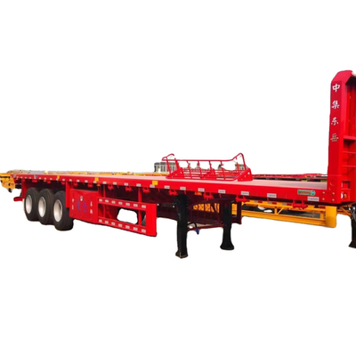 Dapat menarik 2040 kaki kontainer internasional yang terbuat dari baja kekuatan tinggi multi-fungsi flat semi-trailer