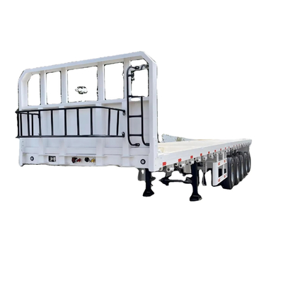CIMC baja berkualitas tinggi China harga pabrik 3/ 4 /5 Axle 48-60 Ton Warehouse Railing/Flatbed for Sale Flatbed Semi Trailer