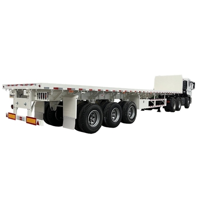 CIMC besi baja harga terendah besi 315/80r22.5 50t 13 M 3 Axis Heavy duty serbaguna Flatbed Truck Semi Trailer
