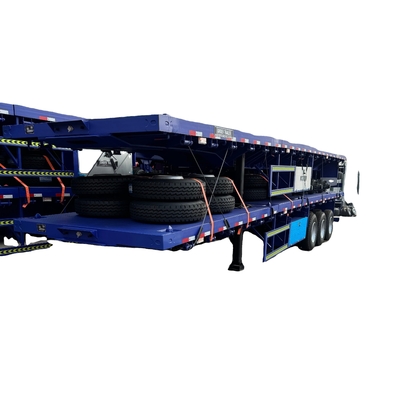 Bahan baja atau besi CIMC Digunakan 2 3 4 Poros 60 Ton 80 Ton Flatbed Semi Truck Trailer Flatbed Trailer