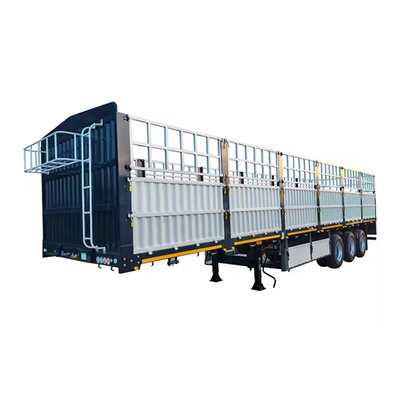 CIMC 3 poros 12500*2500*3800mm 60T dinding samping 1800mm atau disesuaikan Heavy duty suspensi pegas mekanik pagar Semi trailer