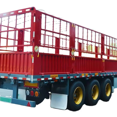 CIMC 12400*2500*2000mm Berat pengaman 7T 12.4M 3 Axle 10pcs daun musim semi 19T outrigger aksi tunggal 40T muatan Stake Semi Trailer