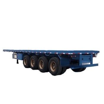 CIMC 4-Axle Multifunctional Flatbed Trailer Desain Terbaru dengan Kunci untuk Transportasi Kargo