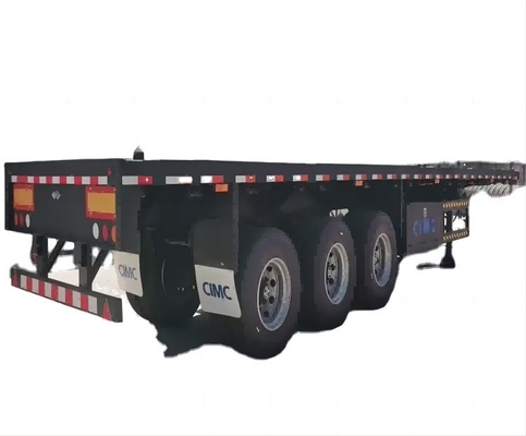 CIMC menggunakan Kapasitas Pemuatan Berat 40 60 80 100 Ton 3 Axle 4 Axle 40ft 45ft Container Flatbed Semi Trailer Ke Afrika