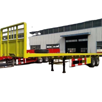 Brand new flatbed semi trailer 70ton 3 4 axles pan trailer Container Semi truck trailer 40ft 12metre untuk dijual