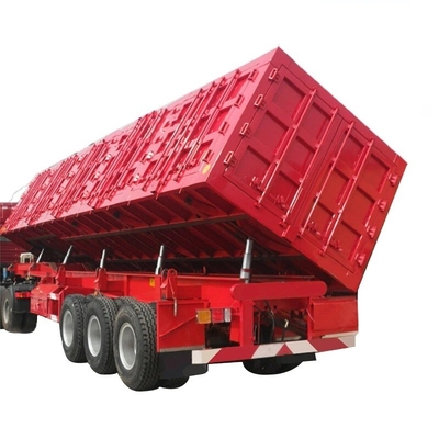 CIMC 40FT 3 Aksel berat 8,5t 1300 * 2500mm tugas berat suspensi mekanik 13pc daun mata air dinding sisi rollover semi trailer