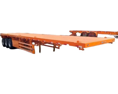Truk flatbed promosi Semi trailer 2 3 4 Axles 50 60 80 100 Ton Dengan twist kunci 40ft 20ft platform kontainer semi trailer