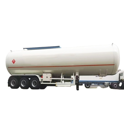 CIMC Q345R 3 Axle 13150*2500*4100mm Dengan Isolasi Vakum 26CBM 2 alat ukur tekanan berat 15,200kgs LNG Tank Semi Trailer