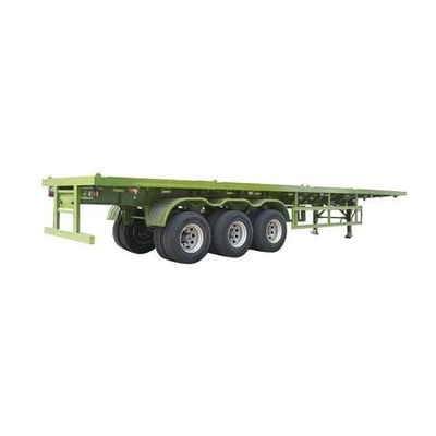 Grosir Disesuaikan 100 Ton Flatbed Semi-Trailer Kondisi Baru 3-Axis Transport Container Wabco Brake System Bahan Baja