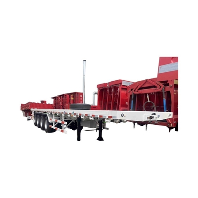 CIMC Baru 3-Axis Flatbed Skeleton Semi-Trailer Steel Container Truck dengan Wabco Brake System