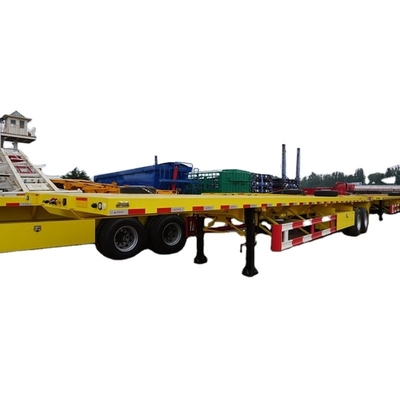 4-Axis Flatbed Shipping Container Semi Trailer Dengan Twistlocks Nice Utility Steel Flatbed Semi Trailer