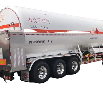 CIMC S30408 Q345R 3 Poros 13200*2540*4000mm total kapasitas 52.6cbms suspensi udara Yosts landing leg 50# traction pin LNG Tanker