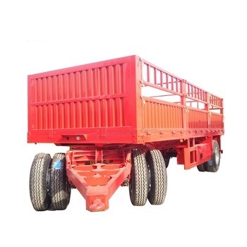 CIMC kustomisasi 3 Axles Transportasi Barang berat Baja tahan karat Kontainer ternak Tembok samping Pagar Kargo Trailer