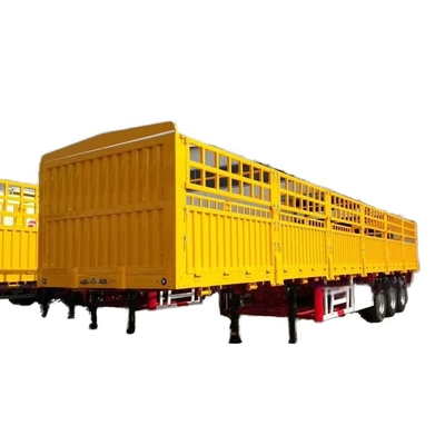 CIMC 3 / 4 / 5 Axles pagar stake 40 -100 ton bekas penjualan pabrik truk transportasi kargo pagar dinding samping semi trailer untuk dijual
