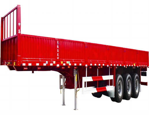CIMC baru 3 atau 4 poros pagar tinggi untuk sapi ternak hewan pangan biji-bijian 60 ton pagar Stake kargo truk semi trailer