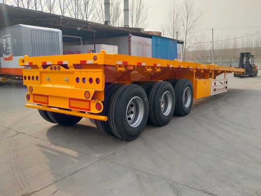 CIMC Baru 3-Axis Flatbed Skeleton Semi-Trailer Steel Container Truck dengan Wabco Brake System