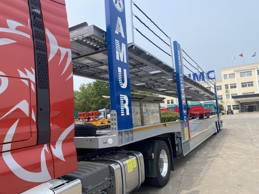 CIMC 2 Axle 8 Land Road Car Carrier Trailer Trailer Transportasi mobil