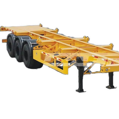 CIMC 2/3 Axles 12 Unit Ban 12400*2480*1560mm Suspensi Mekanis 60T Pakai Pemuatan Skeleton Semi Trailer