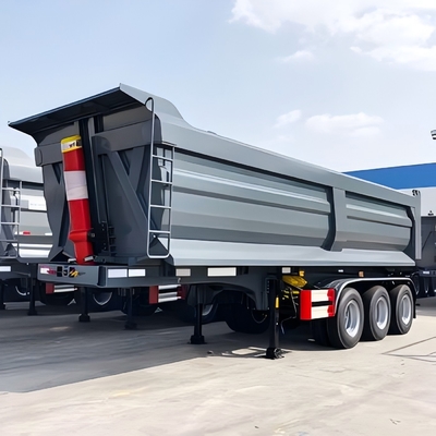 3 poros 60 Ton bentuk U Grey Half Pipe Tipper Trailer Truk dump berat