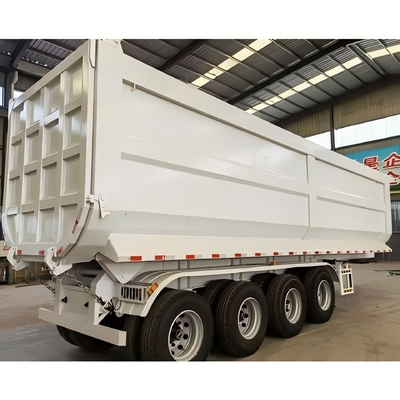 4 Poros 60/80 Ton Putih Atau Warna Disesuaikan Tipe U Sistem Hidraulik Giant Tipper Cargo Dump Semi Trailer