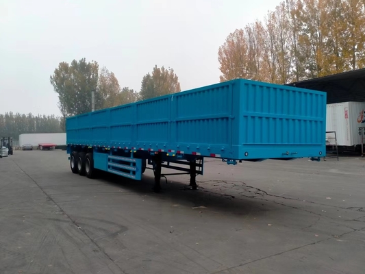 40ft 3 Axle High Tensile Steel Dengan 4/6/8/10/12 Set Kunci Untuk Kargo Bulk / Container Transport Side Wall Semi Trailer