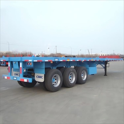 40ft Container Pengiriman 3 poros 60 Ton Transportasi Tugas Berat Flatbed Semi Trailer