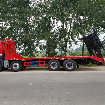 CIMC Kekuatan tinggi baja paduan rendah Q345 2 poros 35T flatbed kontainer transportasi Semi truk trailer