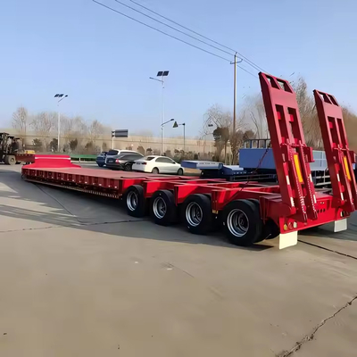 CIMC Baja Kuat 3/4/5/6 Poros untuk Pengangkutan Tugas Berat Semi Trailer Lowbed