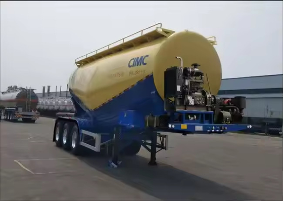 2/3/4 Poros Stainless Steel atau Iron Cement Kalsium Susu Batubara Abu Mineral Powder Tank Truk Semi Trailer