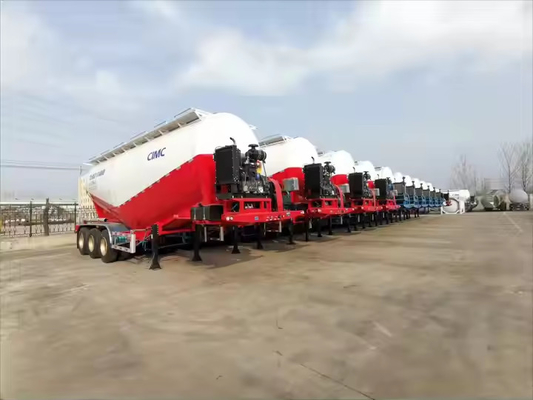 CIMC 3 Axis High Strength Powder Tanker dengan Unit Mesin Diesel Semi Trailer