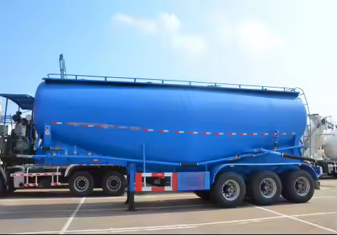 V Tipe 3 Axis 60 meter kubik terbuat dari baja dengan muatan maksimal 60t Semen Semi Trailer