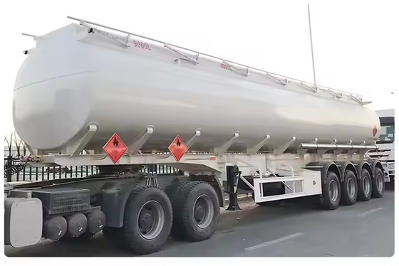 4 poros 54000liter 6 kompartemen Baja Karbon untuk Limbah Kimia Petroleum Pengolahan Makanan Minyak Tangki bahan bakar Trailer