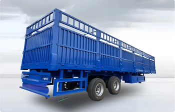 Semi trailer pagar berkinerja tinggi untuk transportasi ternak yang aman dan beban berat