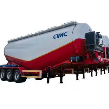 CIMC Desain Terbaru Tangki Cement Bulk Powder Trailer Tiga sumbu kekuatan tinggi