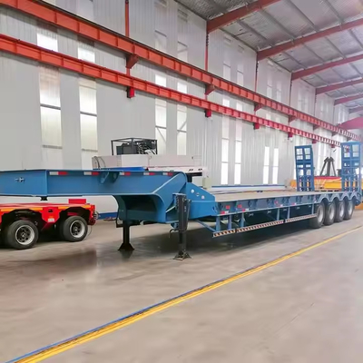 Heavy Duty Payload 200 T Transport Oversized Cargo 4 Axle Extendable Low Bed Trailer
