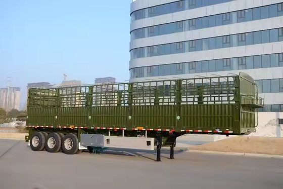 12400*2500*2000mm Bobot curb 7T 3 Axle 10pcs Leaf Spring 40T Payload Stake Semi Trailer