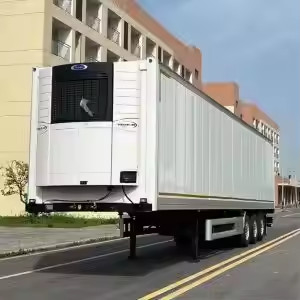 Sistem rem sirkuit ganda baja bertenaga tinggi 3 AXLE FRIGERATED VAN SEMI TRAILER