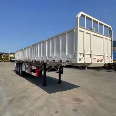 40FT 3 Axle Payload 45T Heavy Duty Suspensi Mekanis 13pc Leaf Spring Wall Side Semi Truck Trailer
