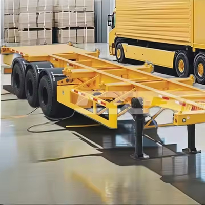 CIMC baja tahan tinggi 70 ton Kapasitas muat 20 atau 40 inci Skeleton Semi trailer